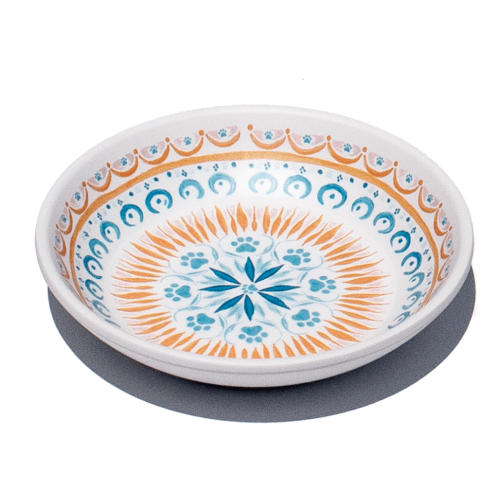 Boho Kitty Medallion pet food saucer