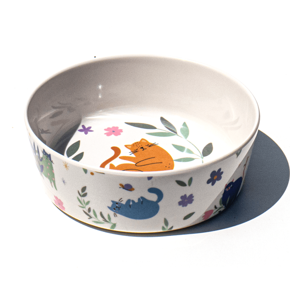 Flower Cats Cat Bowl