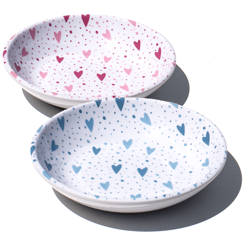 Heart pet food saucers