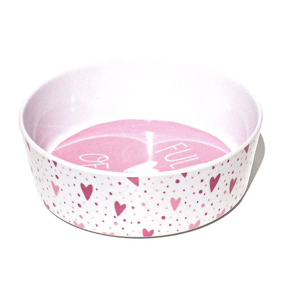 Hearts small pet bowl