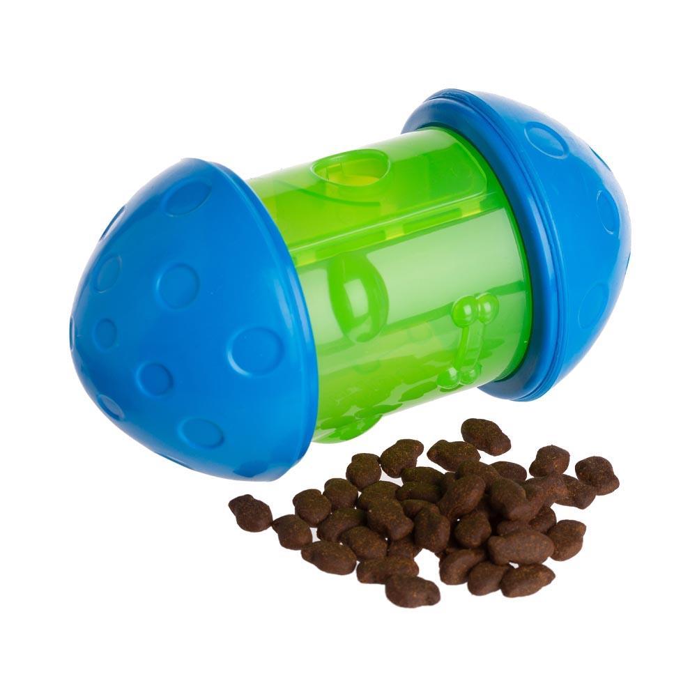Green and Blue rolling food dispenser 