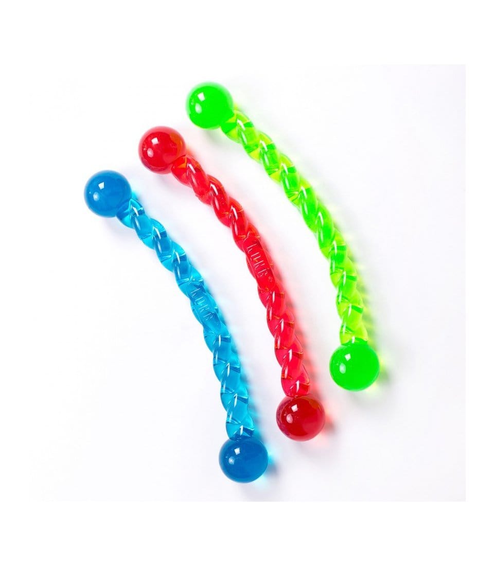 Durable chew stick like toy by KONG in either blue, green or red