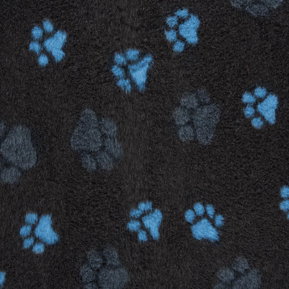 Charcoal paw print vet bedding by ProFleece - cut pieces