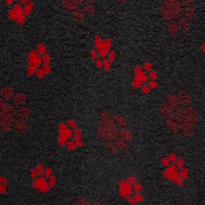 Charcoal paw print vet bedding by ProFleece - cut pieces